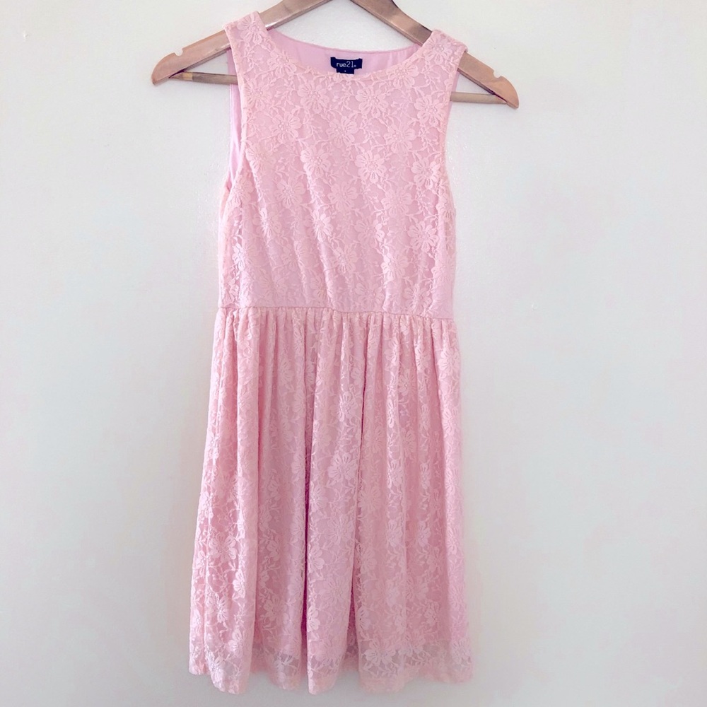Vintage y2k Rue 21 Pink Lace Mini Dress Women’s Size Small
